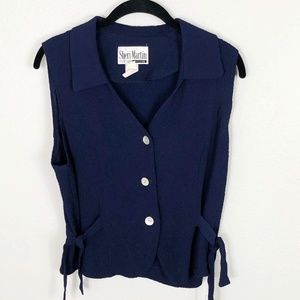 Vintage Sheri Martin Petite Navy Blue Vest